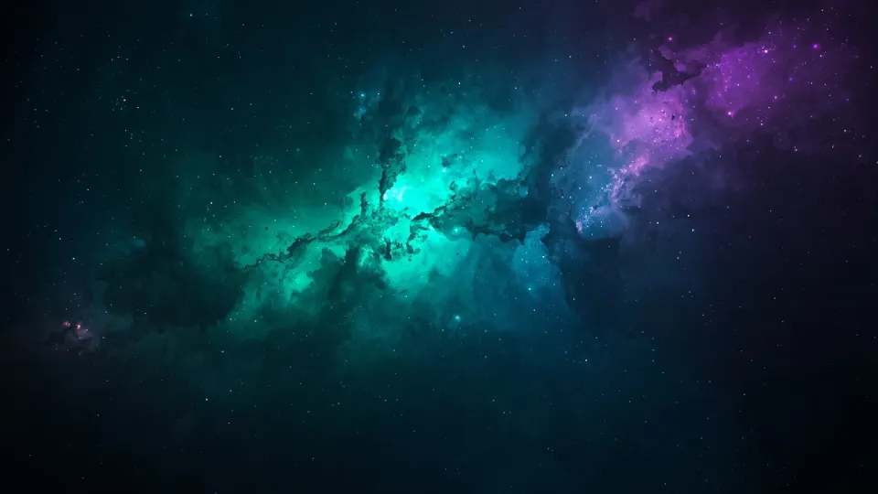 violet-green interstellar stardust cloud